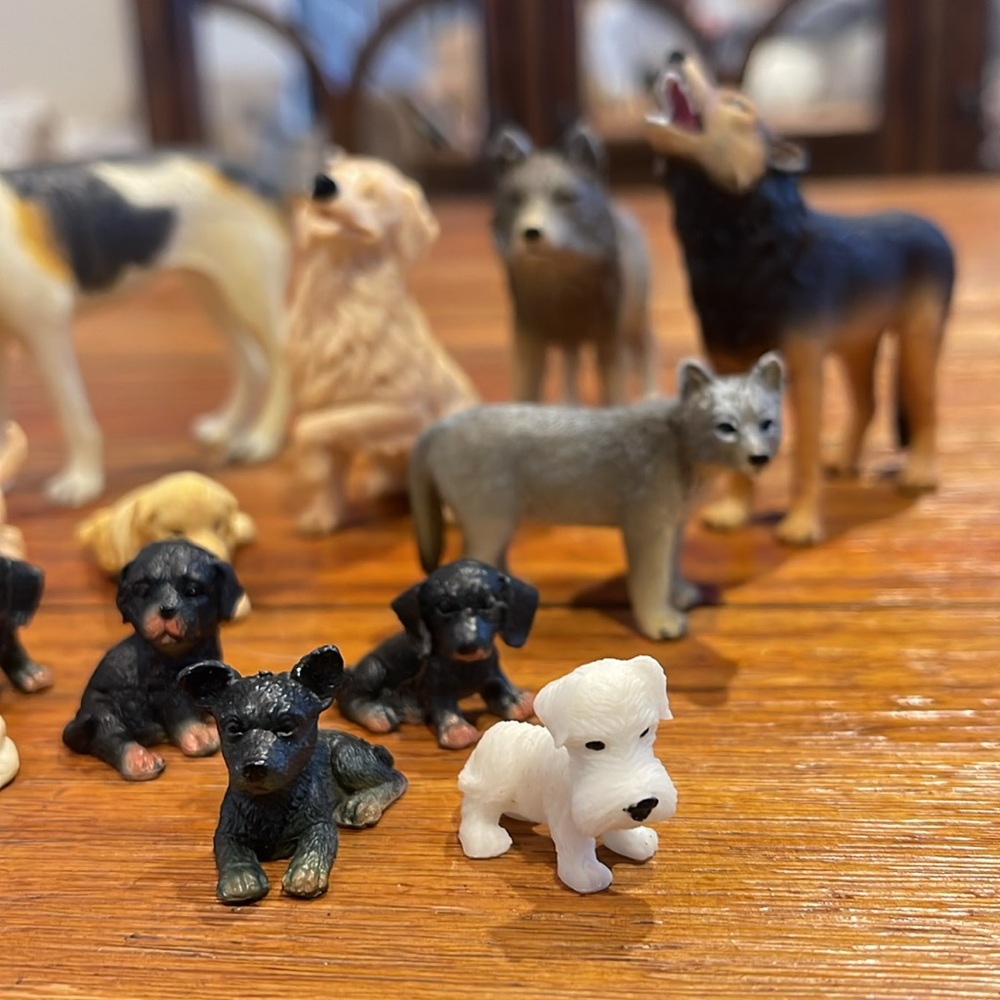 Mixed Lot of 16 Dog And Wolf/Coyote Figurines